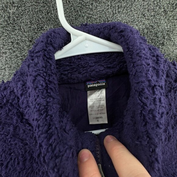 Patagonia Women Jacket Sherpa Fleece Purple Small Full Zip Soft W/ Pockets Lined - Picture 7 of 16